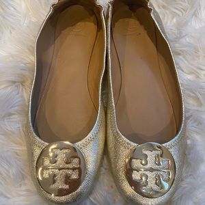 Tory Burch Metallic Gold Reva Flat